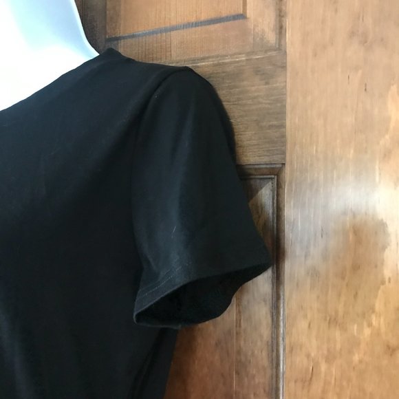 Helyo Fashion Black Short Sleeve Dress w/Seam Pockets Large - Picture 4 of 11